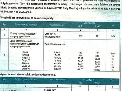 Nowa taryfa za dostarczoną wodę i odprowadzone ścieki.